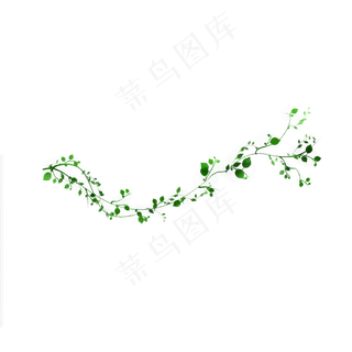 小清新藤蔓树叶免抠