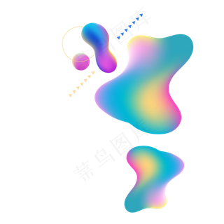 几何创意流体流线装饰,免抠元素