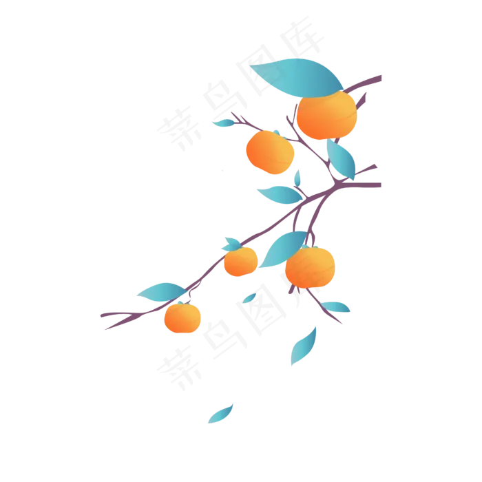 矢量手绘卡通冻柿子(4332X4238(DPI:300))ai矢量模版下载