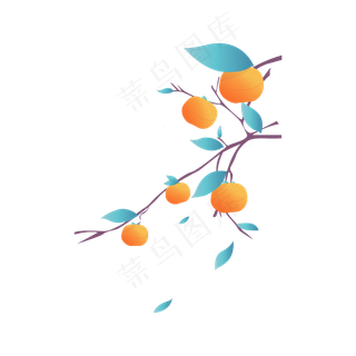 矢量手绘卡通冻柿子