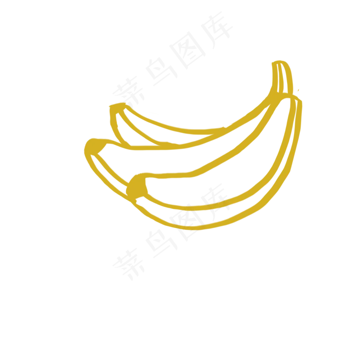 手绘卡通简笔画香蕉(2000*2000px 150 dpi )
