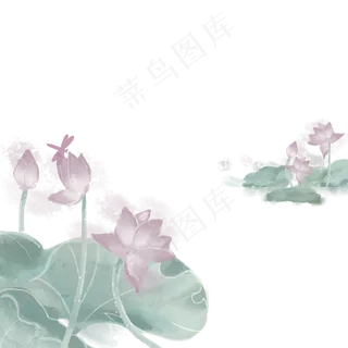 卡通手绘中国风荷花