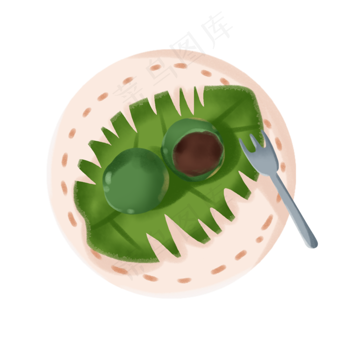 卡通清明节青团传统美食(2000X2000(DPI:300))psd模版下载
