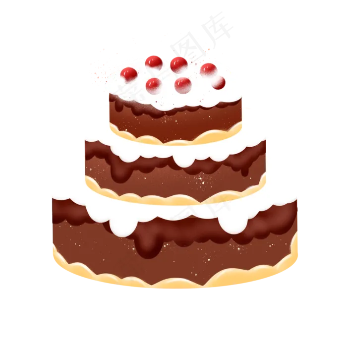 巧克力奶油水果蛋糕(2000*2000px 300 dpi )ai矢量模版下载