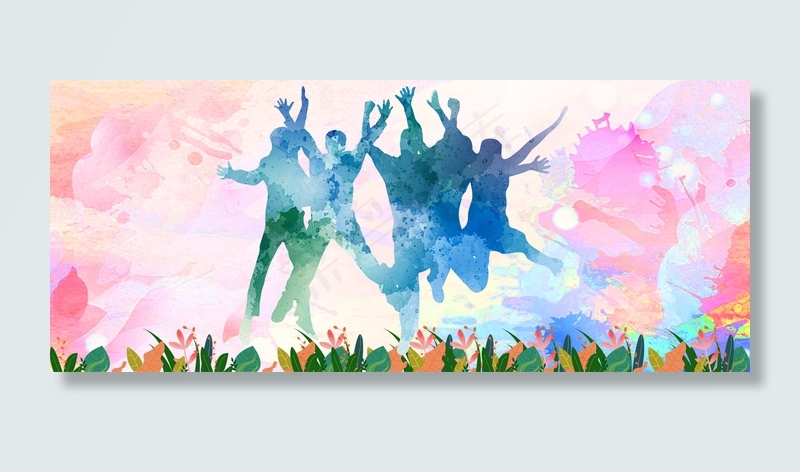 毕业季青春教育蓝色背景