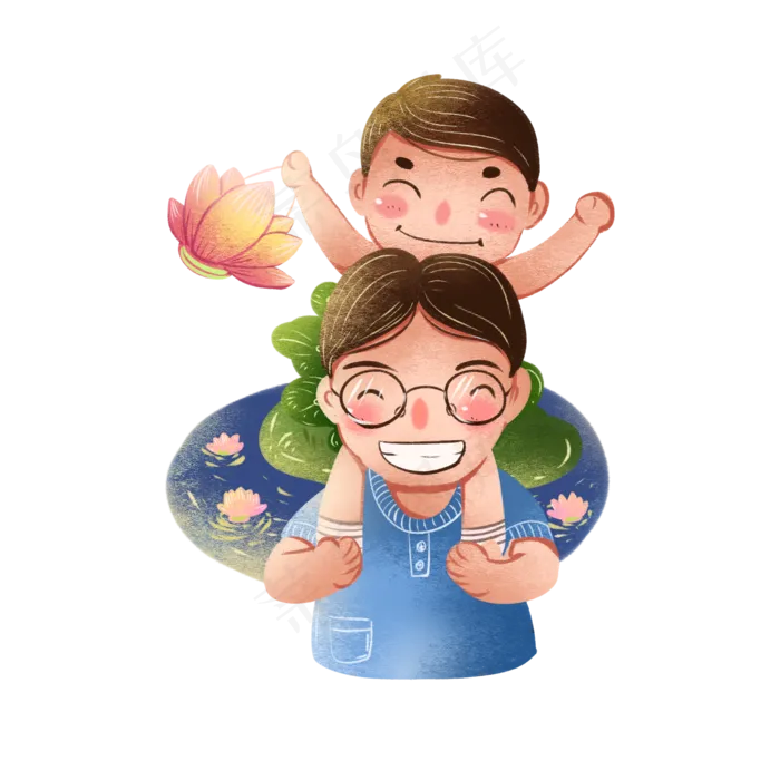 处暑花灯卡通风格(2000X2000(DPI:300))psd模版下载