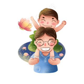 处暑花灯卡通风格