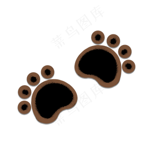 卡通动物极简脚印插图,免抠元素