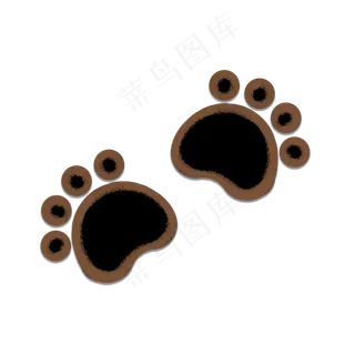卡通动物极简脚印插图,免抠元素