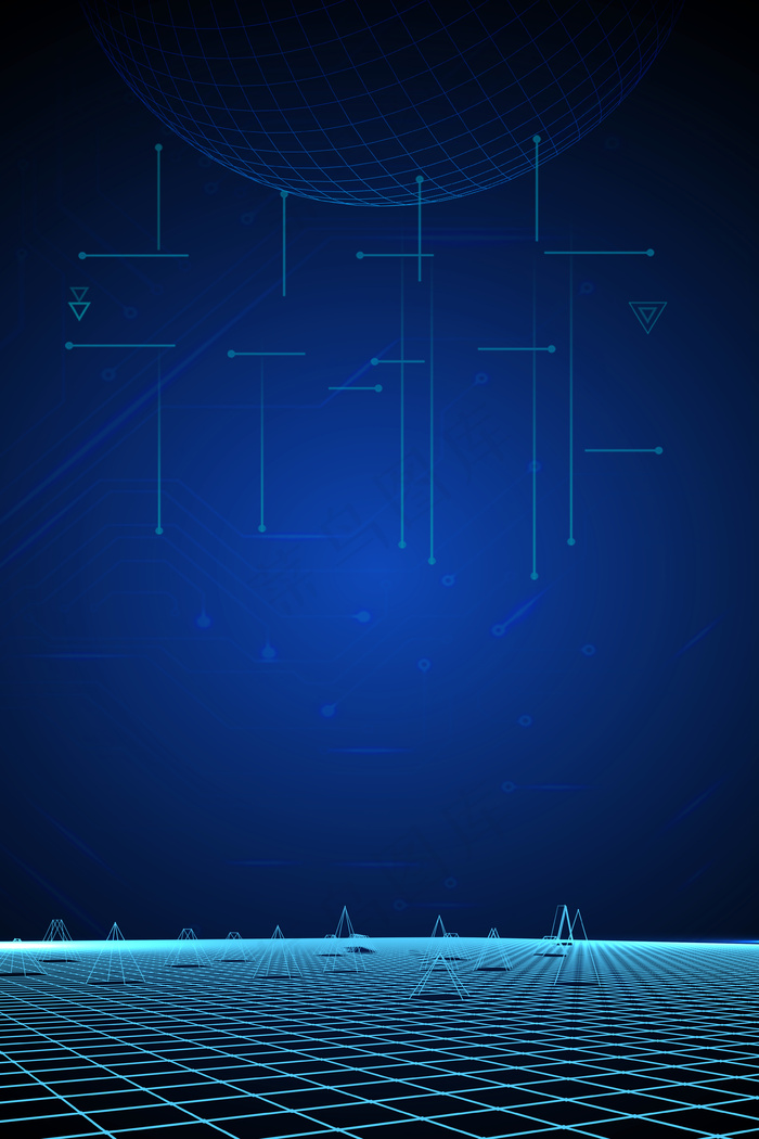 科技数据网格海报背景免费下载
