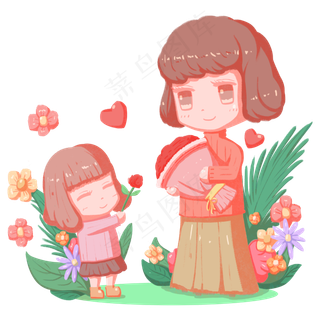 三八妇女节给妈妈送花女性人物 三八妇女节给妈妈送花女性人物