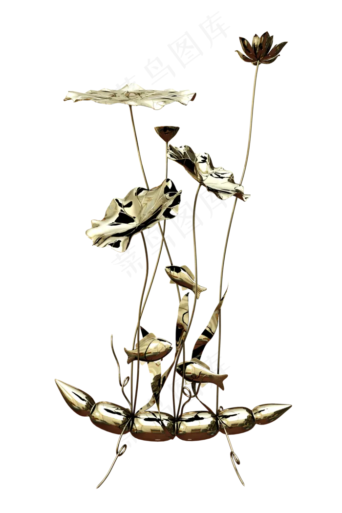 烫金荷花(2000X2000(DPI:300))psd模版下载