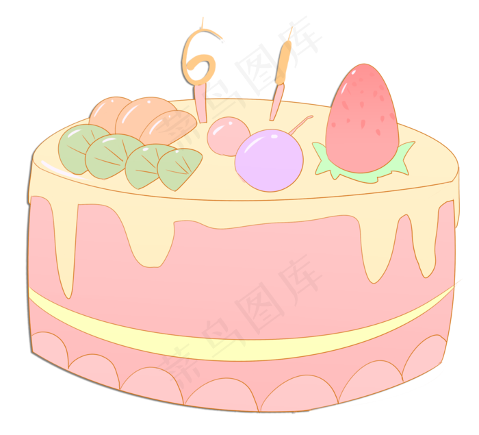 儿童节蛋糕装饰插画