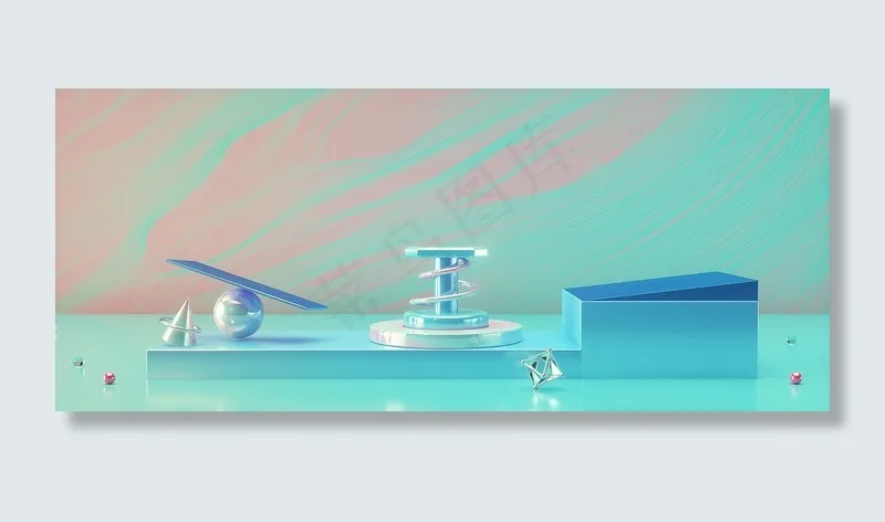 c4d电子数码产品促销通用展台场景(1920*800px 	       )