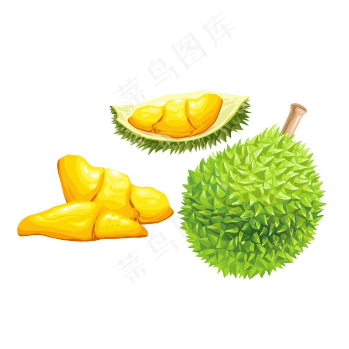 卡通榴莲矢量素材(550X550)eps,ai矢量模版下载
