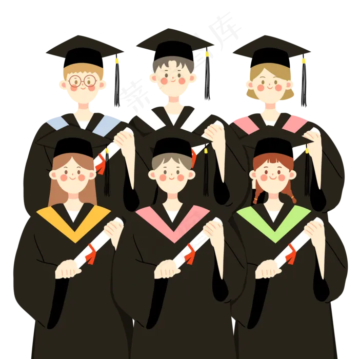 毕业季学生身穿学士服(2000X2000(DPI:300))psd模版下载
