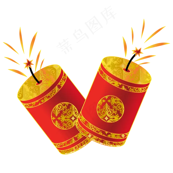 鼠年新年鞭炮装饰,免抠元素(2000*2000px 300 dpi )ai矢量模版下载