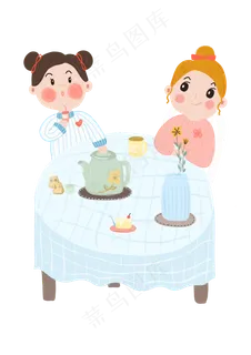 透明底png秋季午后养生茶会