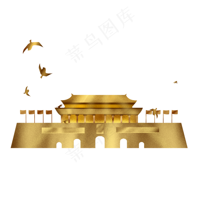 金色*党建剪影(2000*2000px 300 dpi )ai矢量模版下载