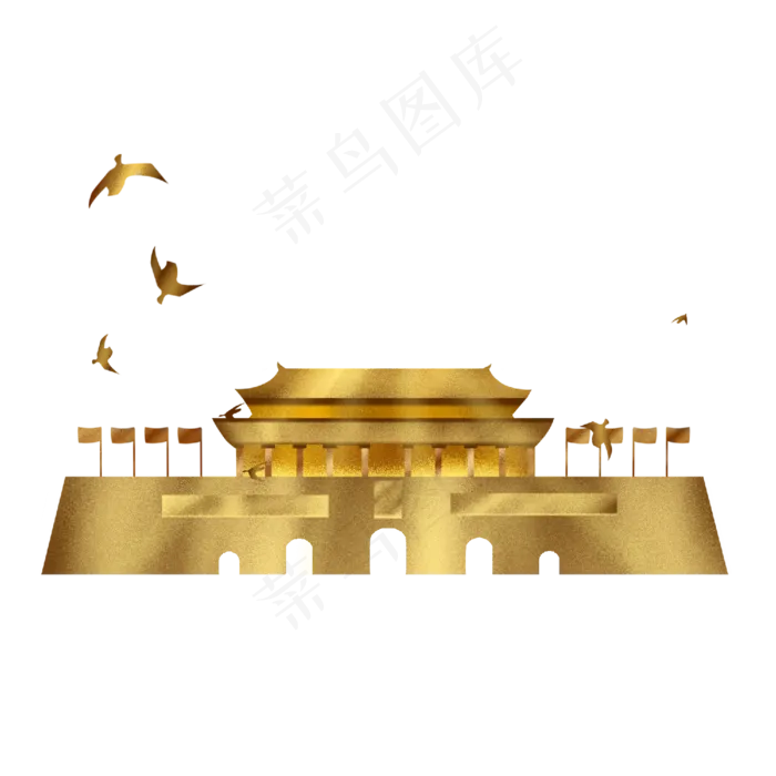 金色*党建剪影(2000*2000px 300 dpi )ai矢量模版下载