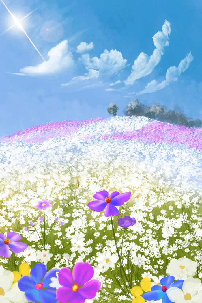 春天踏青公园里肆意的花海(3545X5315(DPI:256))psd模版下载