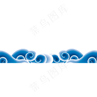 蓝色渐变祥云免扣图,免抠元素