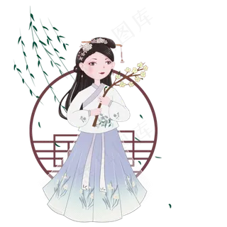 谷雨拿着鲜花的女孩