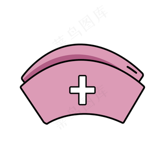 矢量图粉红色的护士帽