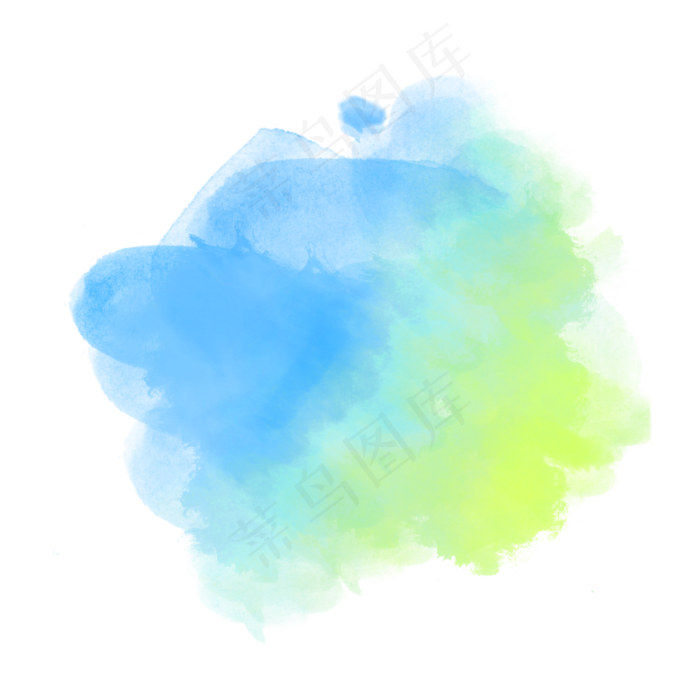 黄蓝水彩墨迹装饰