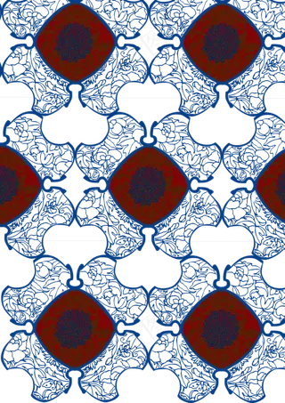 中式古典青花瓷纹饰