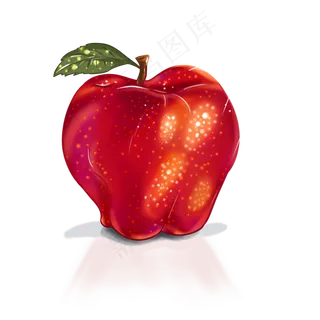 红色闪亮平安夜苹果,免抠元素