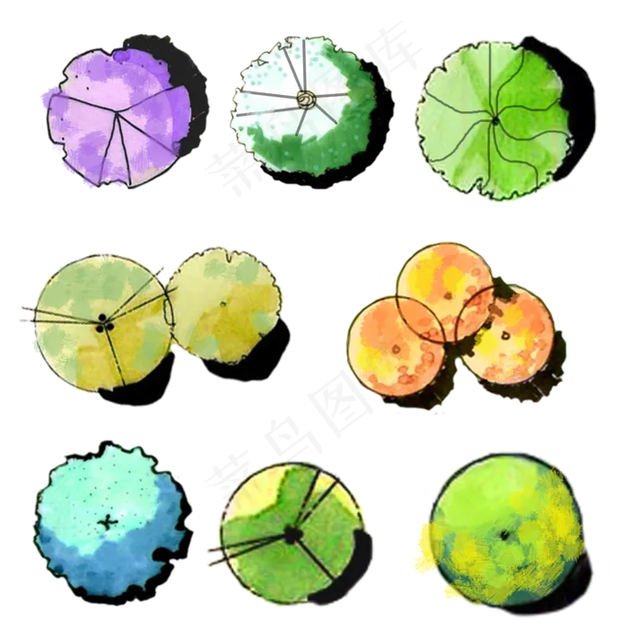 植物平面手绘设计(2000X2000(DPI:299))psd模版下载