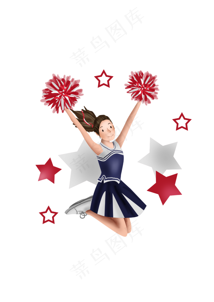 体育比赛啦啦队女孩,免抠元素(2480*3508px 300 dpi )psd模版下载