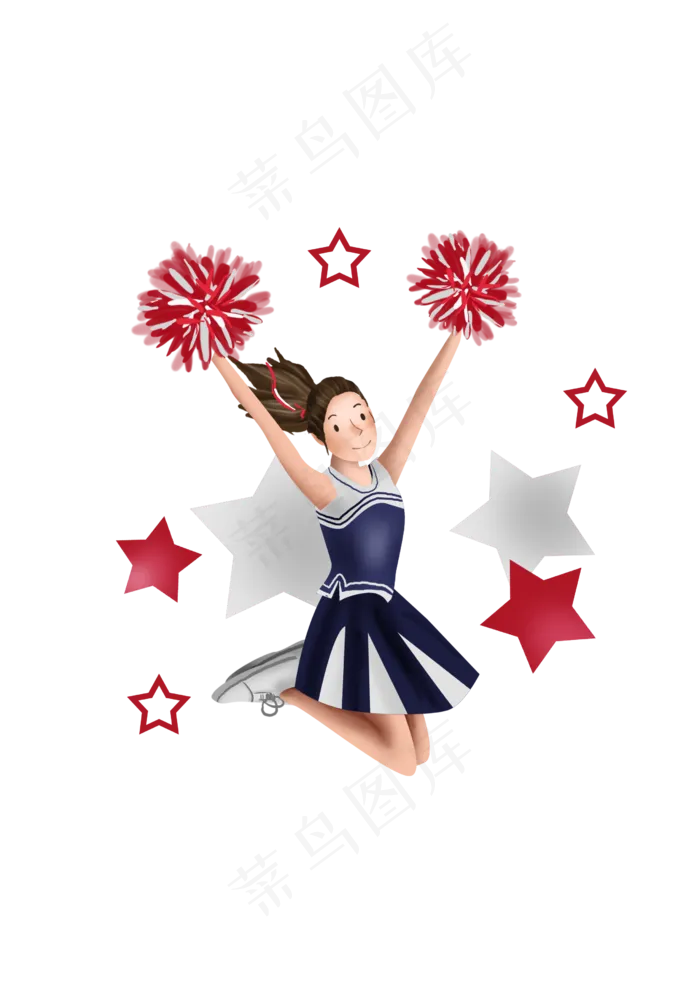 体育比赛啦啦队女孩,免抠元素(2480*3508px 300 dpi )psd模版下载