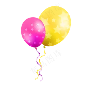 节日装饰彩色气球,免抠元素