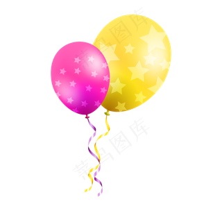 节日装饰彩色气球,免抠元素