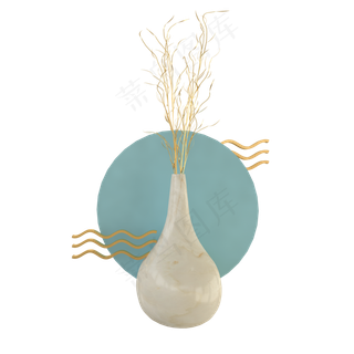 c4d立体家居电商装饰花瓶免费