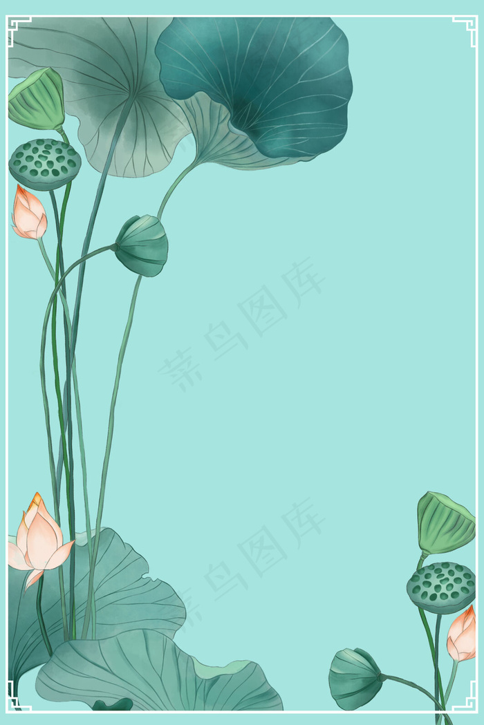 夏日清凉荷花背景图片背景图片素材,背景元素