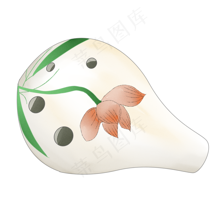 中国风白色的乐器插画