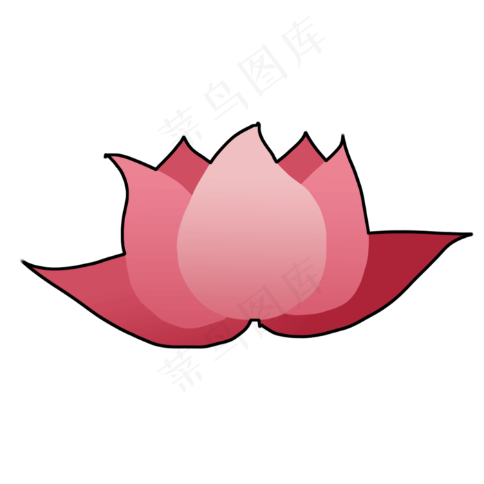 盛开荷花卡通小清新(2000X2000(DPI:300))psd模版下载