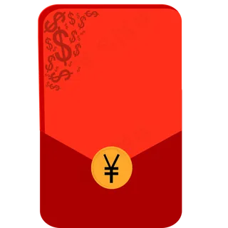 手绘几何红色春节红包可商用元素,免抠元素