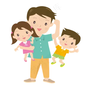 父亲节彩色卡通手绘父亲形象