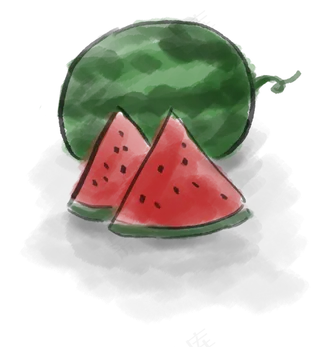 处暑中国水墨西瓜
