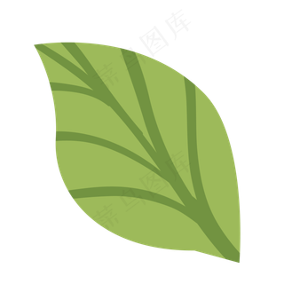 卡通简笔画绿叶免抠