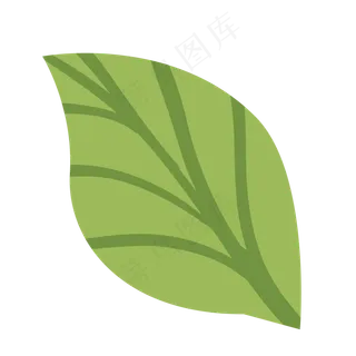卡通简笔画绿叶免抠