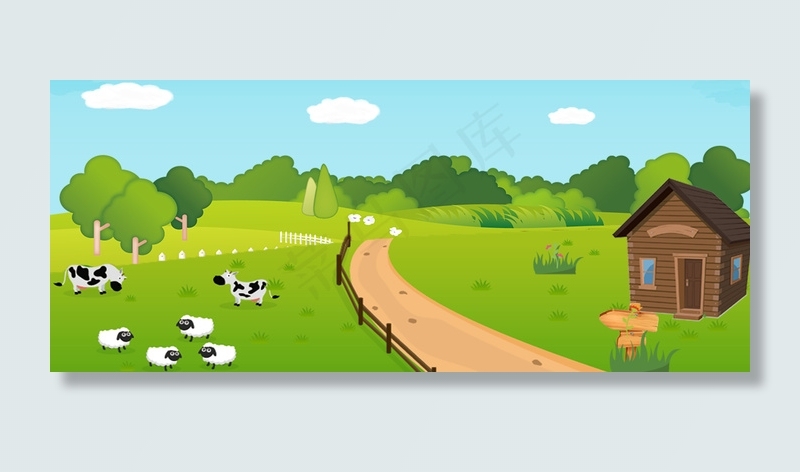 春季草原牧场背景