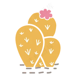 植物小清新简约装饰元素仙人掌多,免抠元素