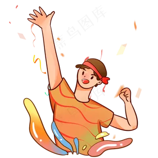 青年节红头巾少年