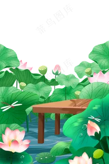 绿色荷叶与荷花下载