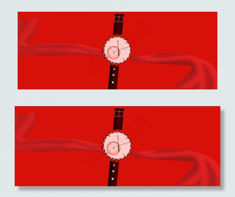 新款iwatch促销绸缎红色banner(1920*750px 	       )psd模版下载